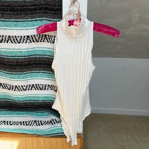 Reformation ribbed mock-neck sleeveless bodysuit - cream, size M